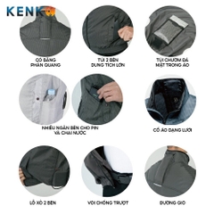 Áo điều hòa KENKO suns-G5210 Nhật Bản kiểu dáng cộc tay chất liệu vải gió cao cấp - Ảnh 10
